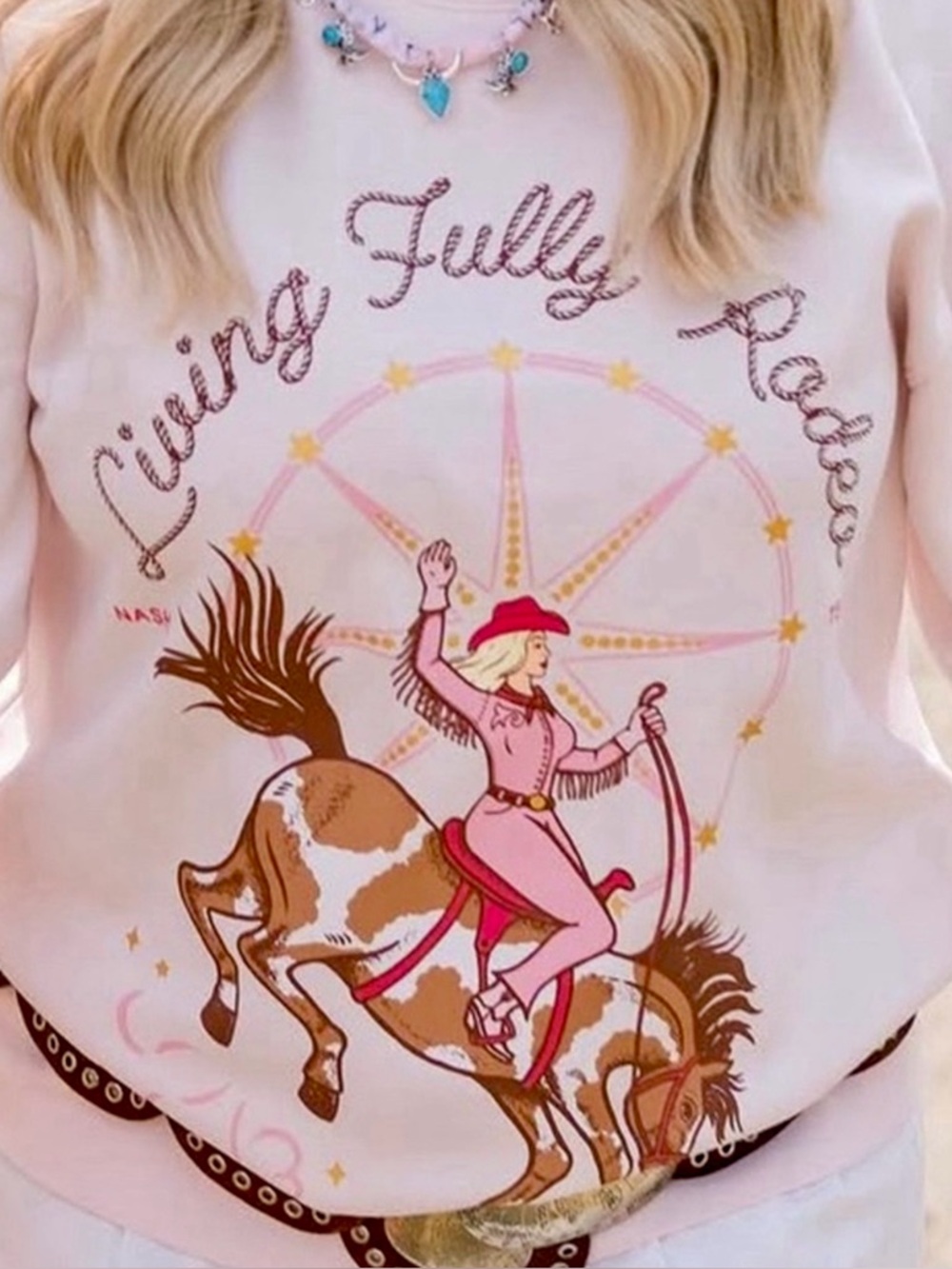 NWT Mallory Ervin Living Fully Co. Cowgirl rodeo sweatshirt
